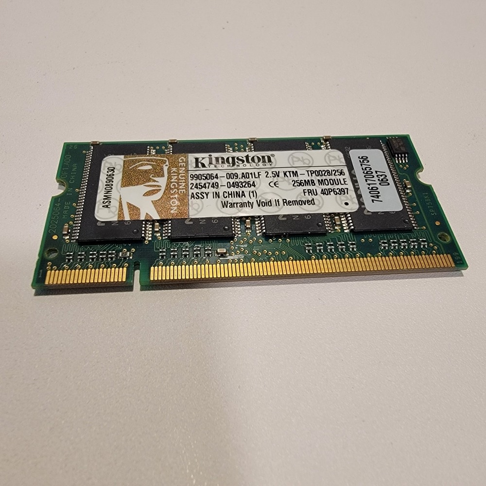 💥Kingston 256MB FRU 40P6397 Laptop Memory RAM KTM-TP0028/256